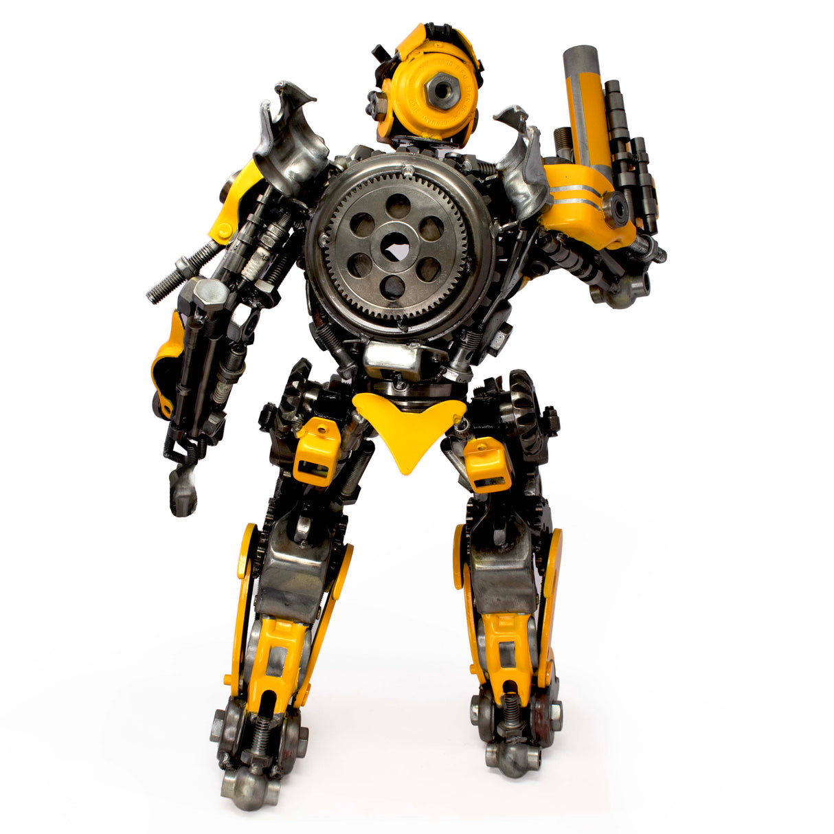 Bumblebee-Inspired Recycled Metal Sculpture 22"