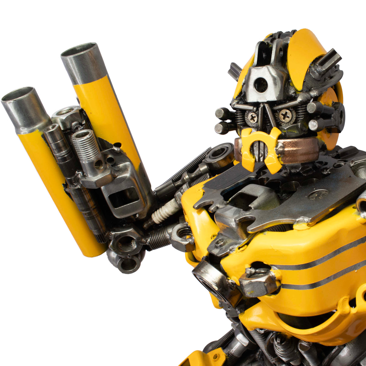 Bumblebee-Inspired Recycled Metal Sculpture 22"