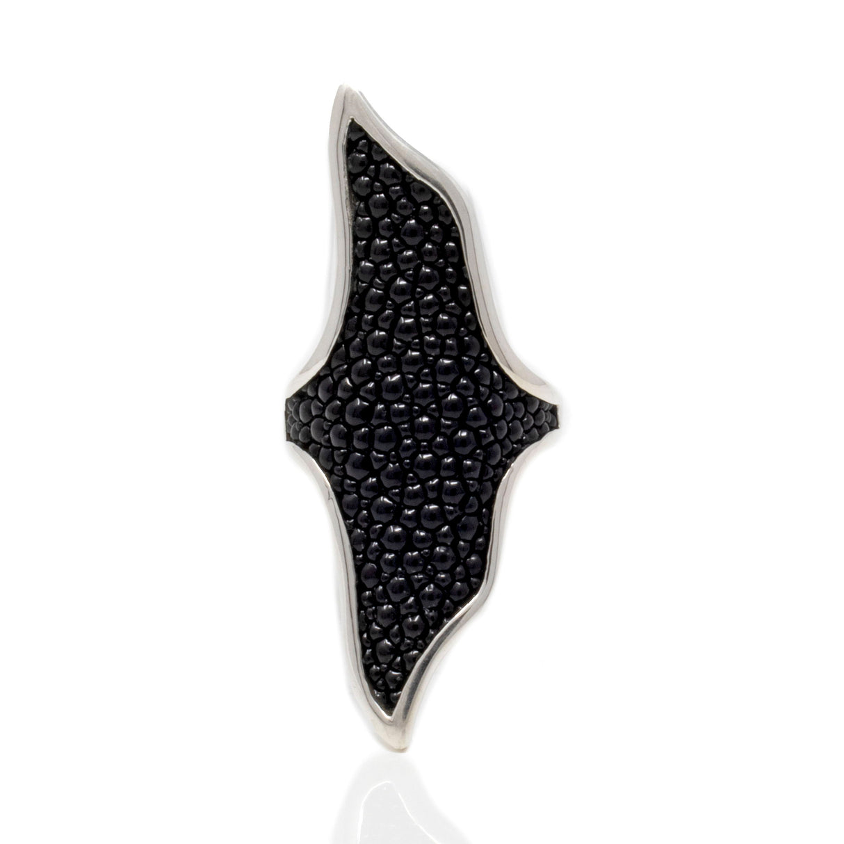 Stingray Ring Leather Elongated Fin sz6