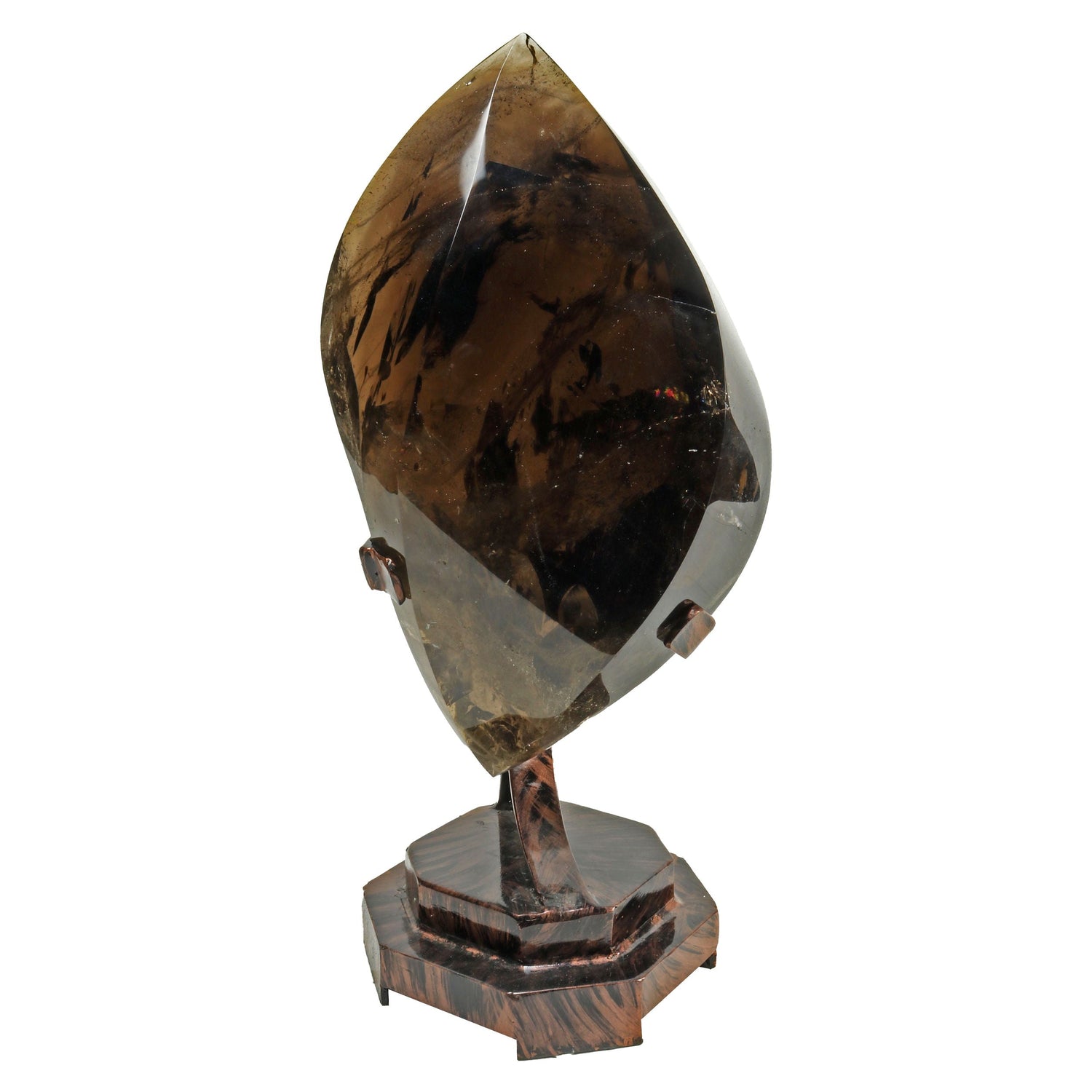Smoky Quartz Flame on Custom Stand