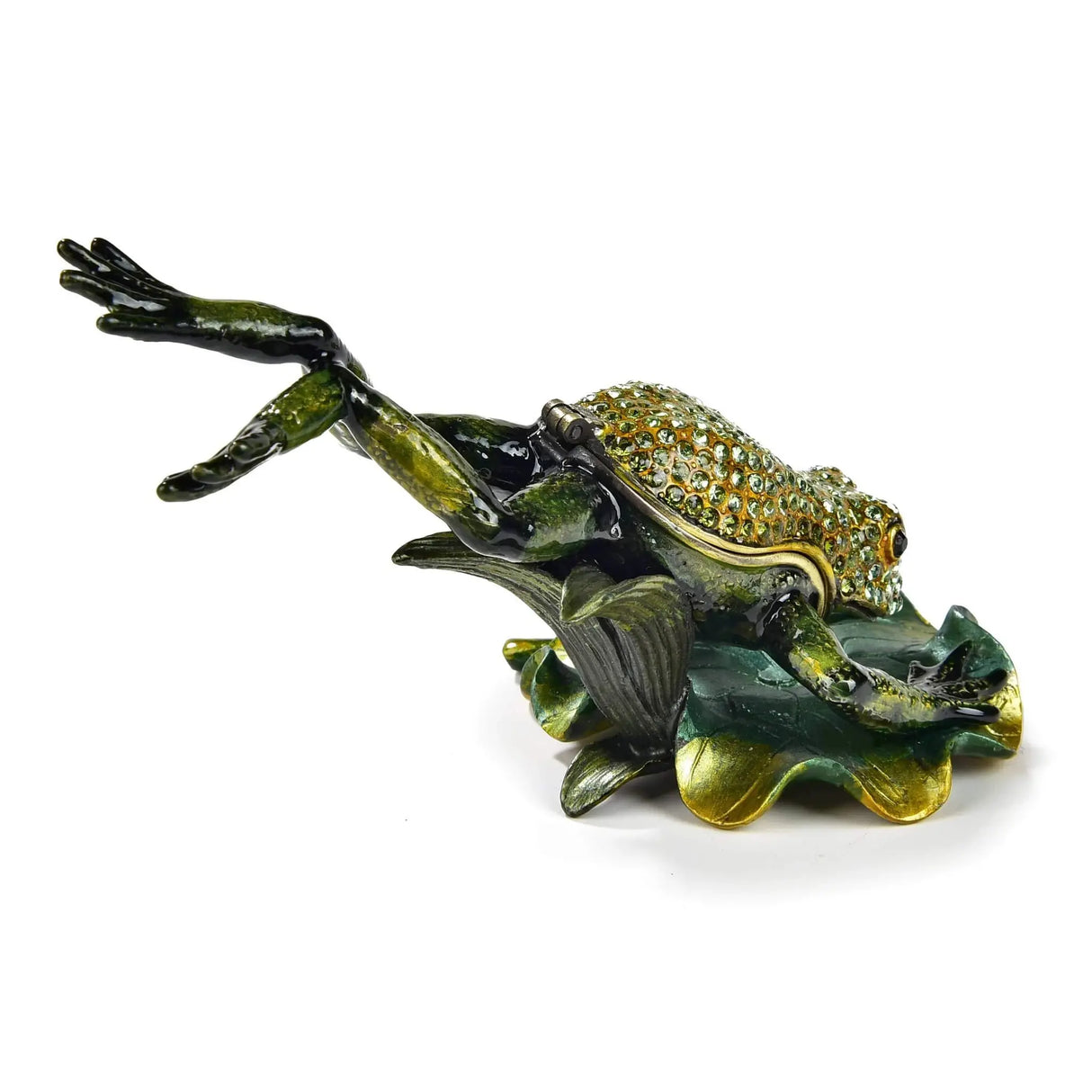 Leaping Frog Figurine Jewel Box