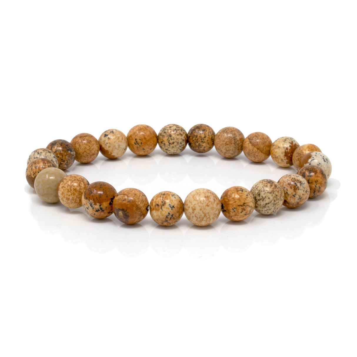 Picture Jasper Beaded Bracelet 8mm