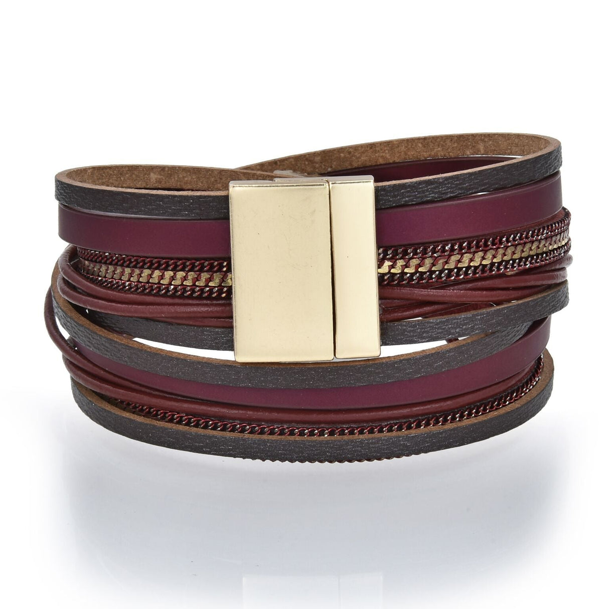 Double Wrap Druze Bracelet - Red with Magnetic Clasp