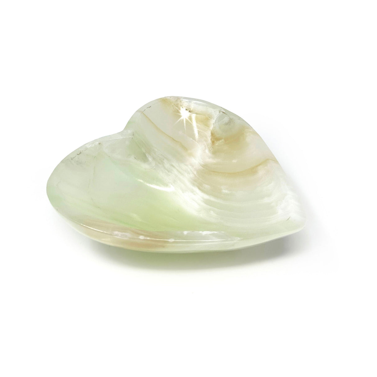 Green Pearlescent Onyx Heart Vessel