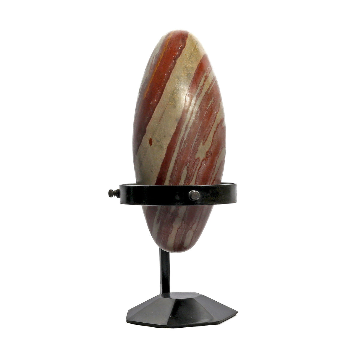 Shiva Lingam Stone on Custom Metal Stand
