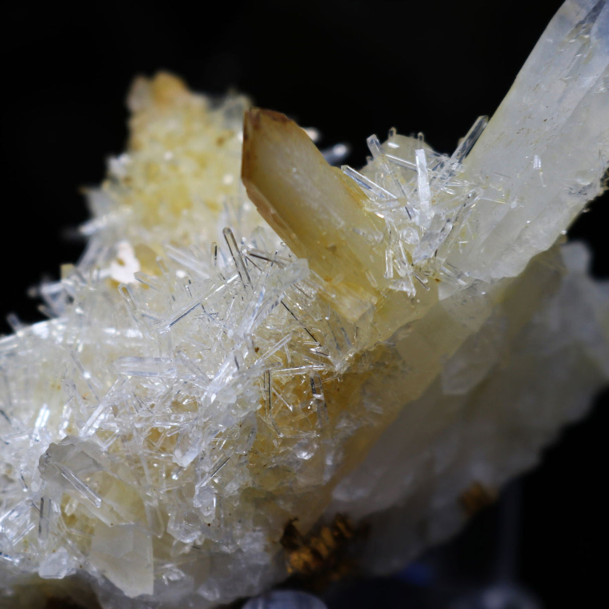 Mango Quartz Cluster on Acrylic Stand from Colombia