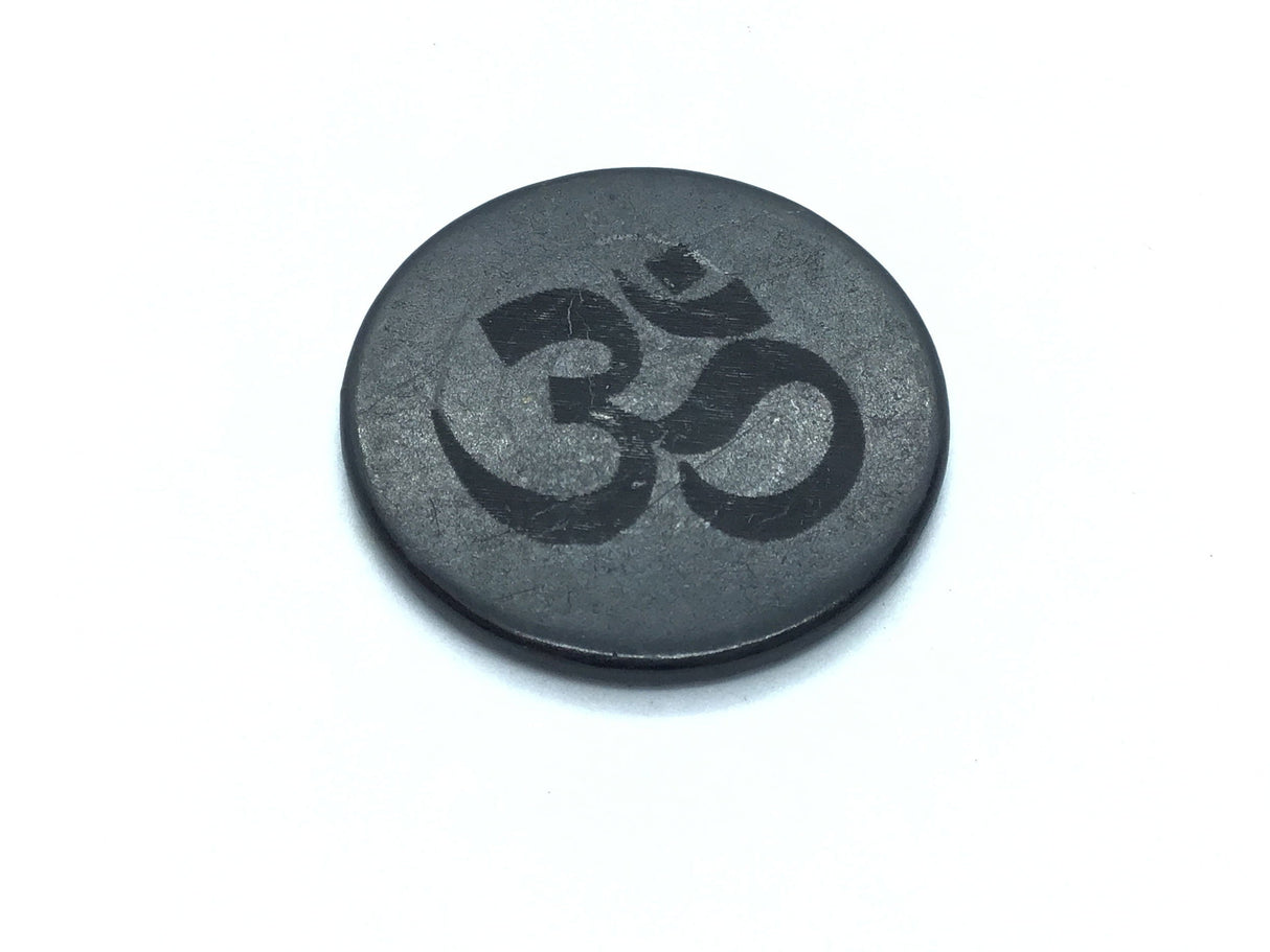 Tuile de shungite pour téléphone portable/ordinateur portable gravée Om