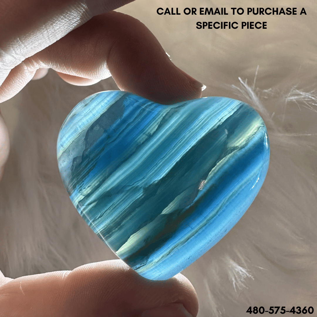 Argentinian Blue Calcite Heart