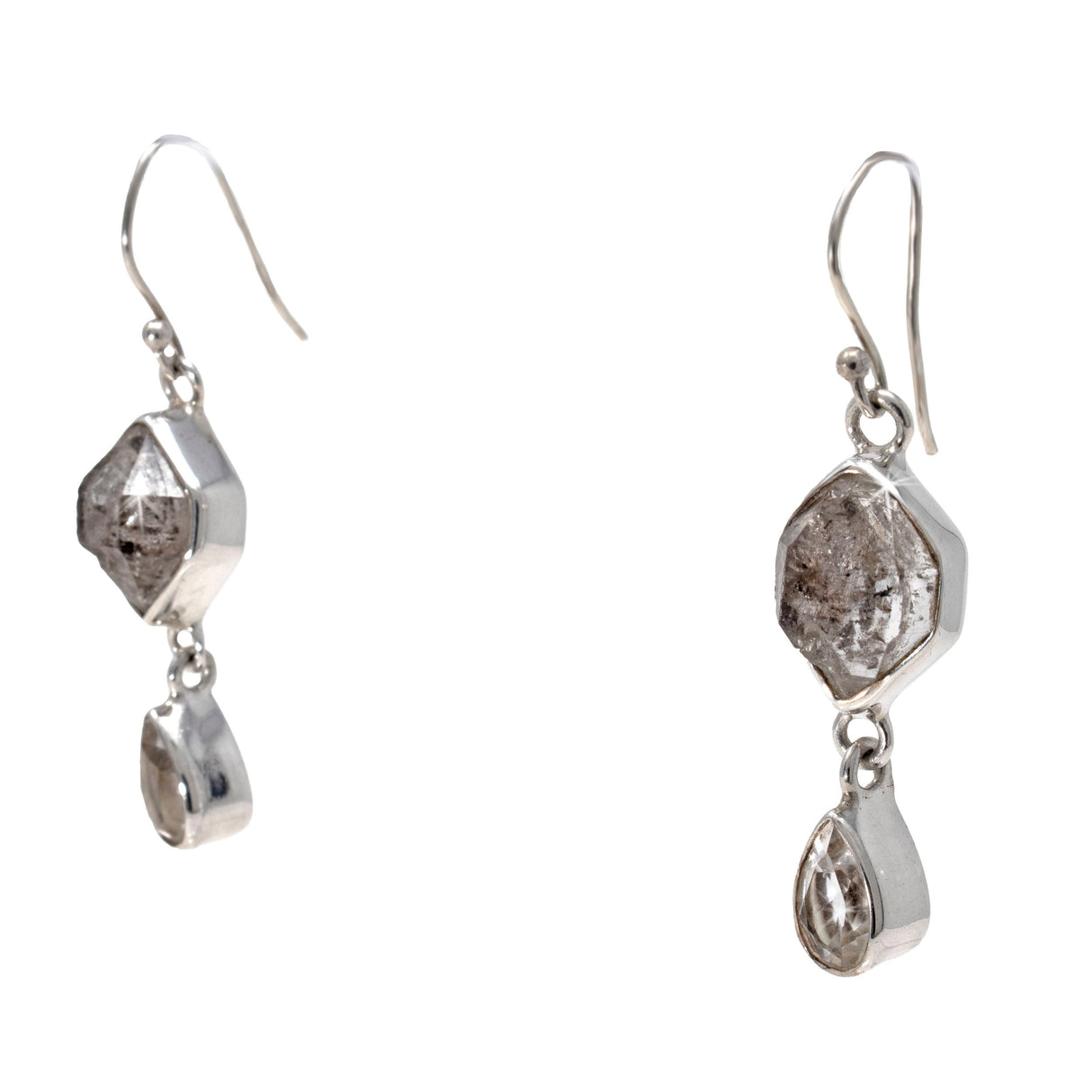 Herkimer Diamond Collar Necklace Set with White Topaz & Quartz Crystals