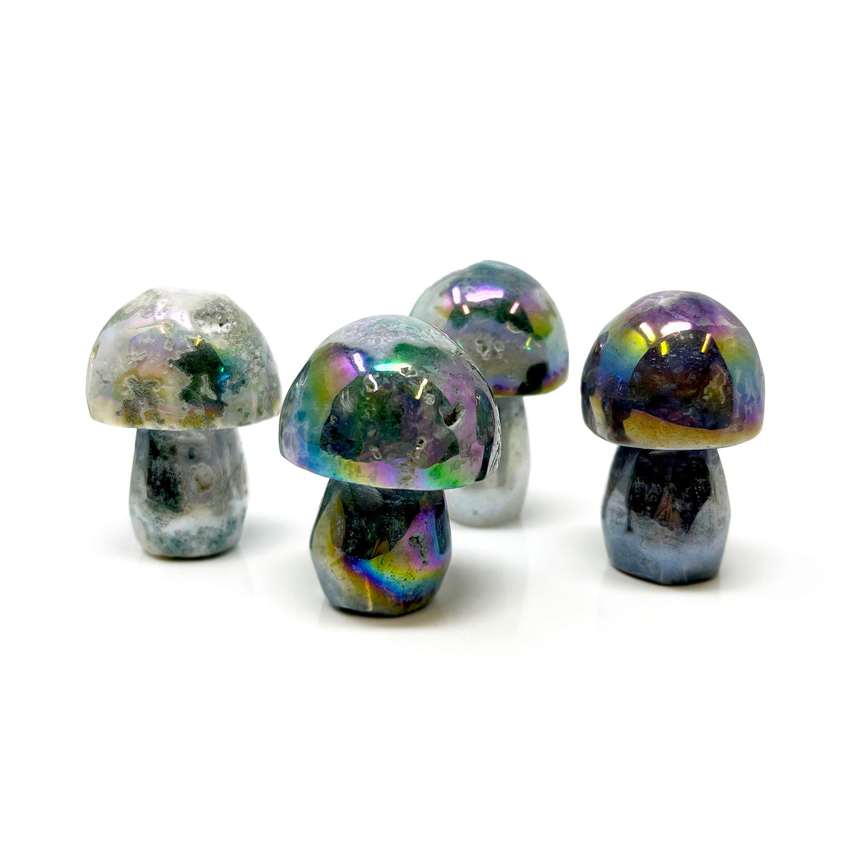 Angel Aura Moss Agate Mushroom (Sold in Singles)