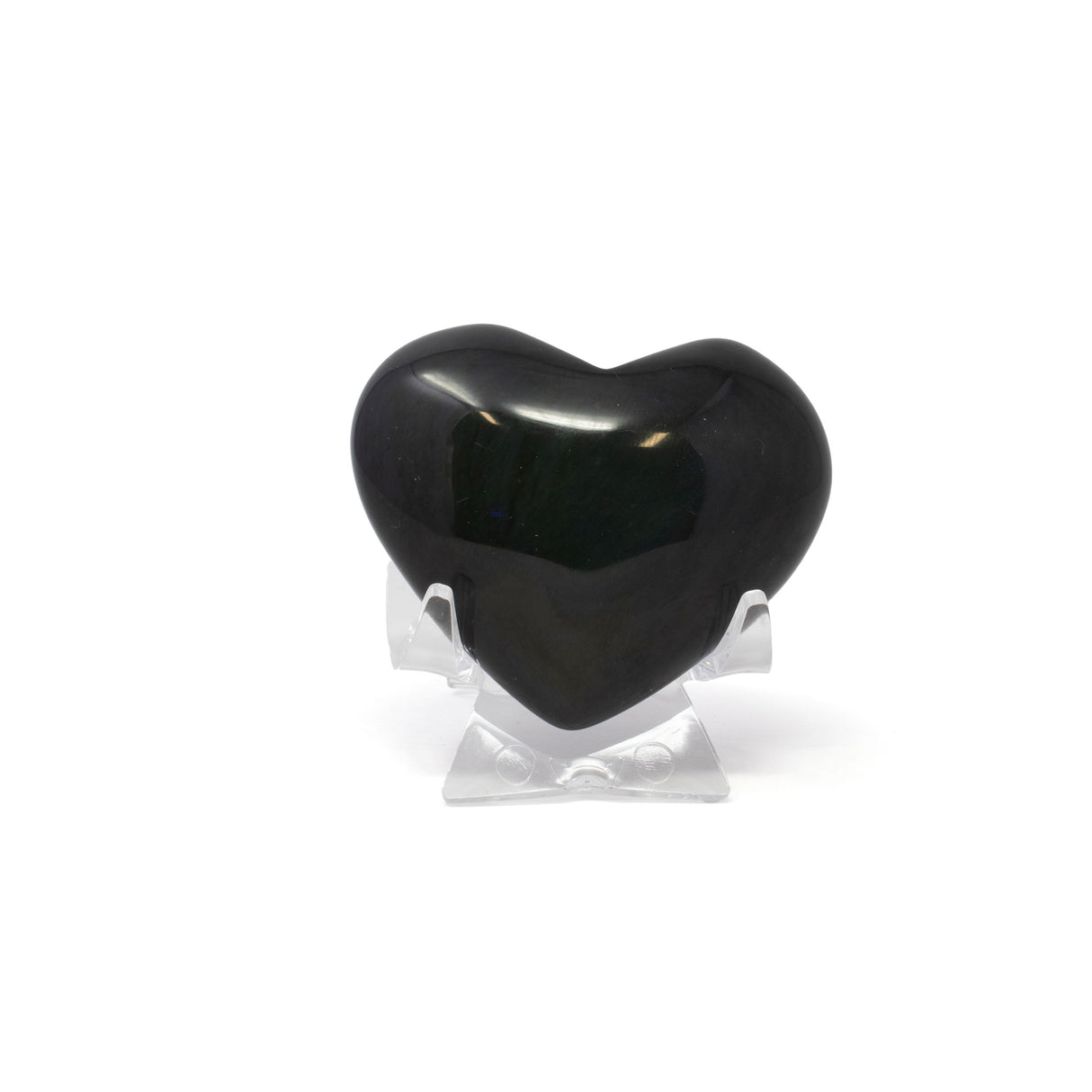 Rainbow Obsidian Heart on Lucite Stand
