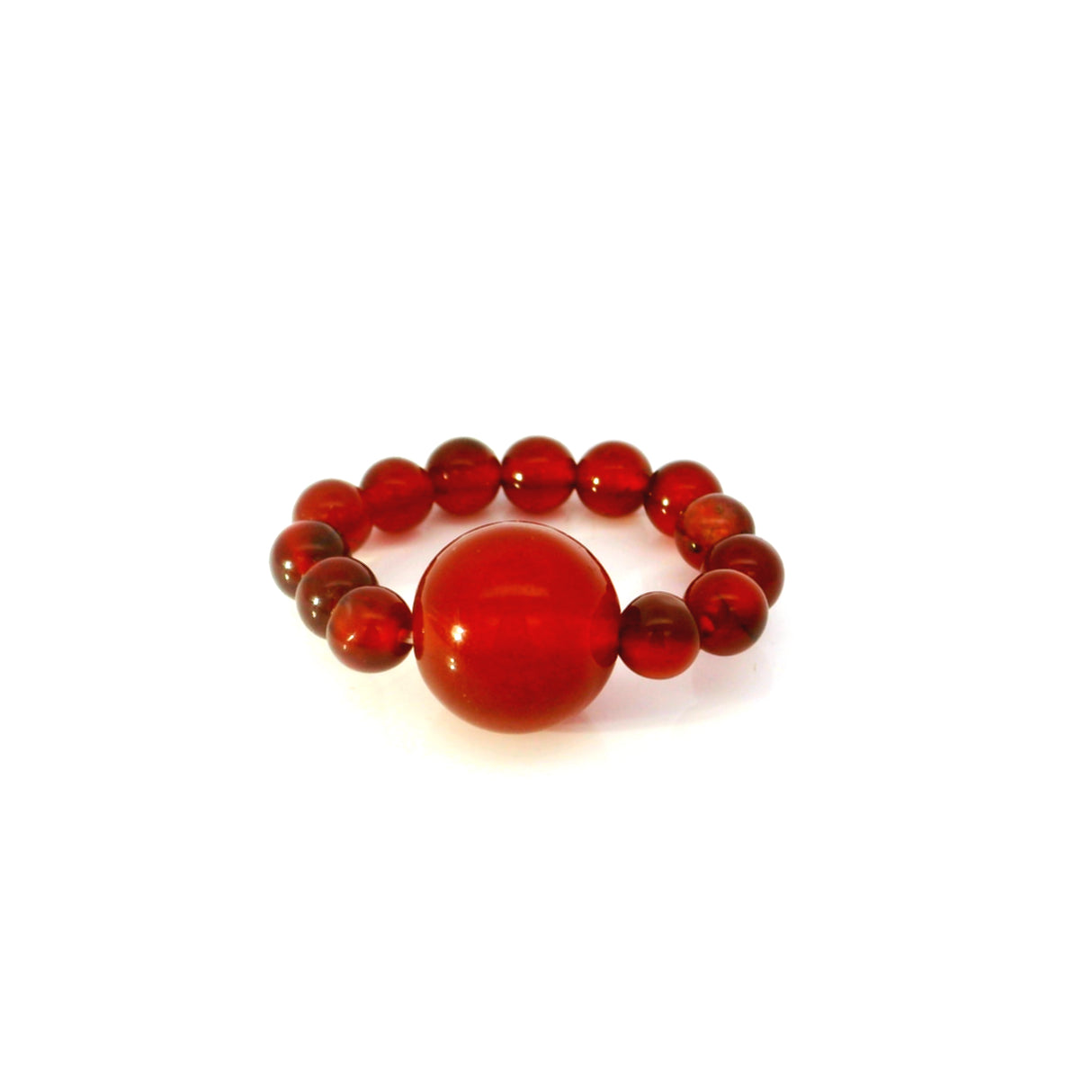 4.5mm Gemstone Beaded Ring with 10mm Round Focal