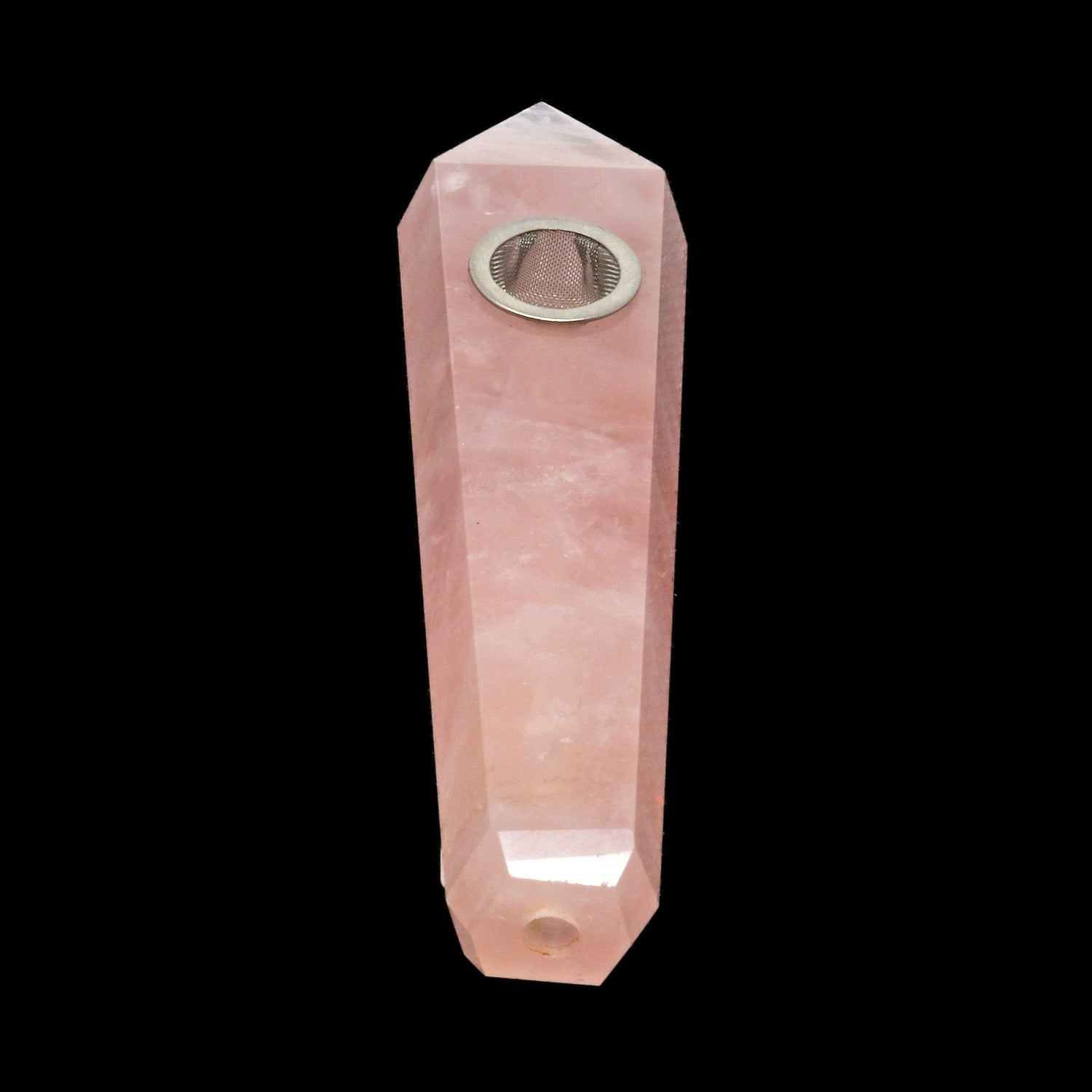 Rose Quartz Pipe With Extra Screens In Gift Box