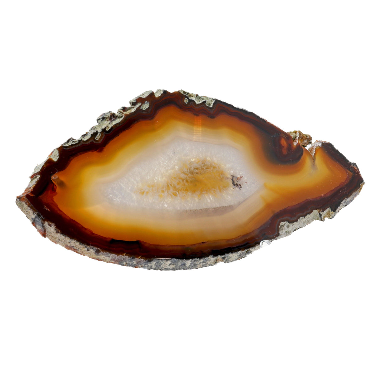 Agate Slice -Thin Dense Banding with Double-Side Polished on Lucite Stand