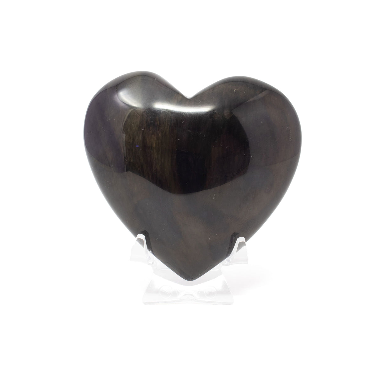 Rainbow Obsidian Heart on Lucite Stand