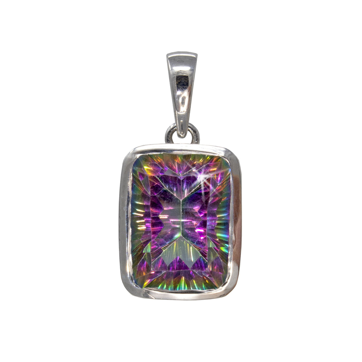 Mystic Topaz Drop Pendant - Rectangle