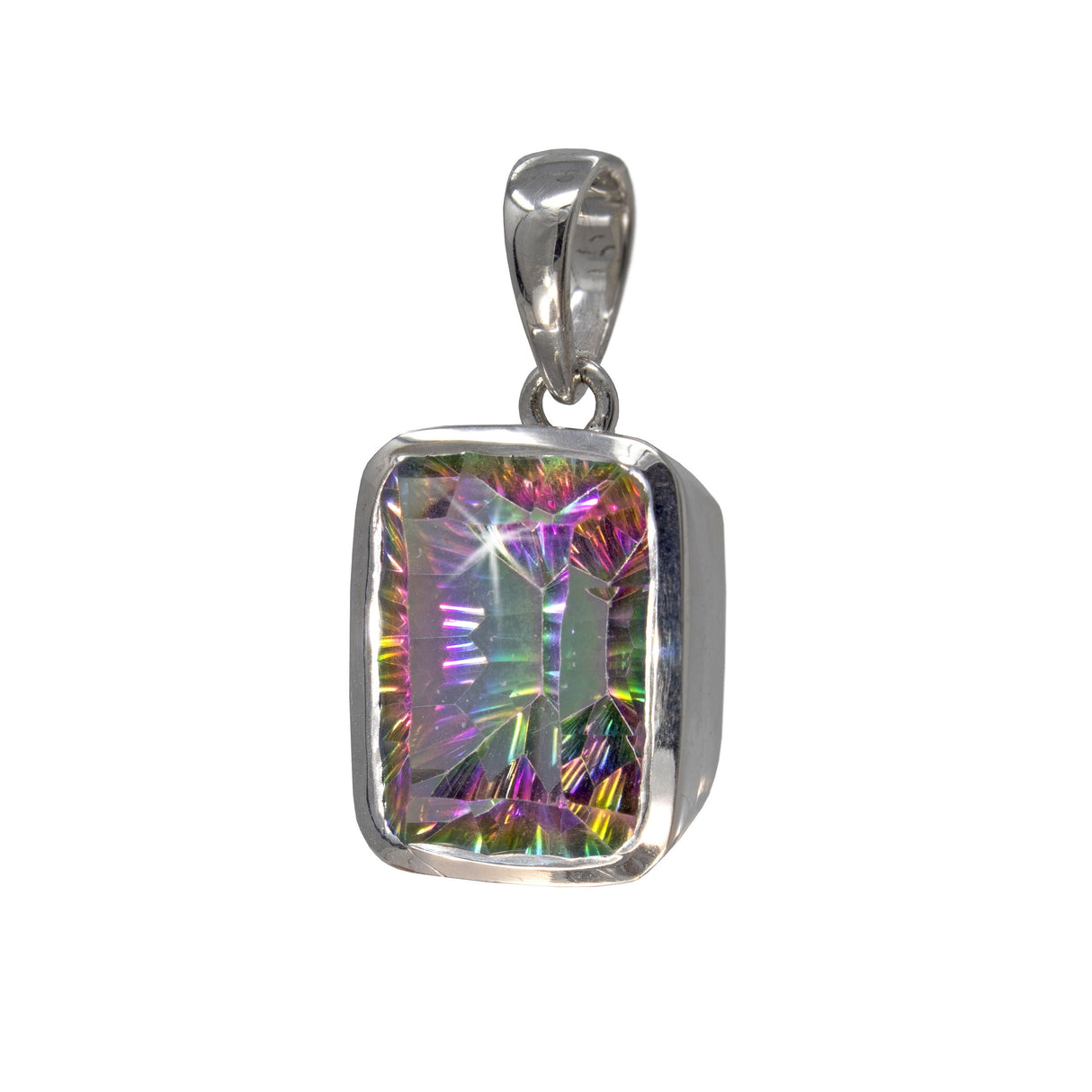 Mystic Topaz Drop Pendant - Rectangle