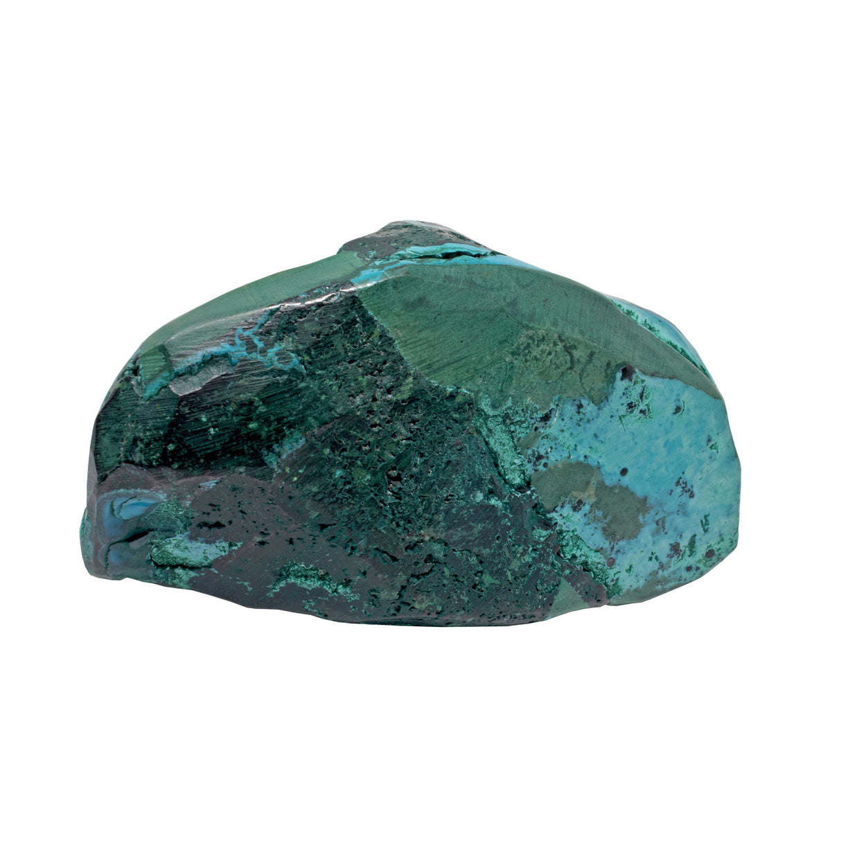 Chrysocolla Malachite Freeform Polished - Flowering Pattern on Lucite Stand