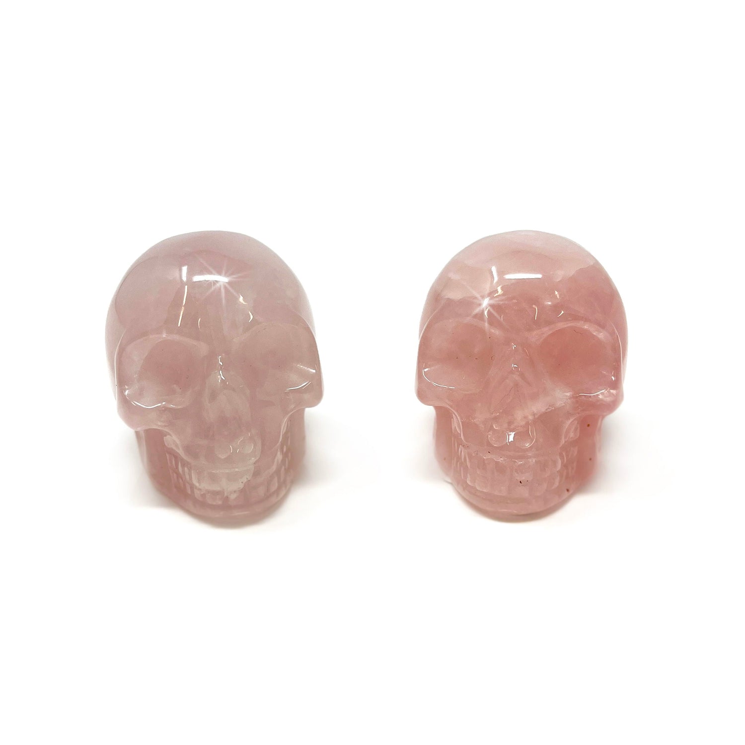 Rose Quartz Skull Carving (Sold in Singles)