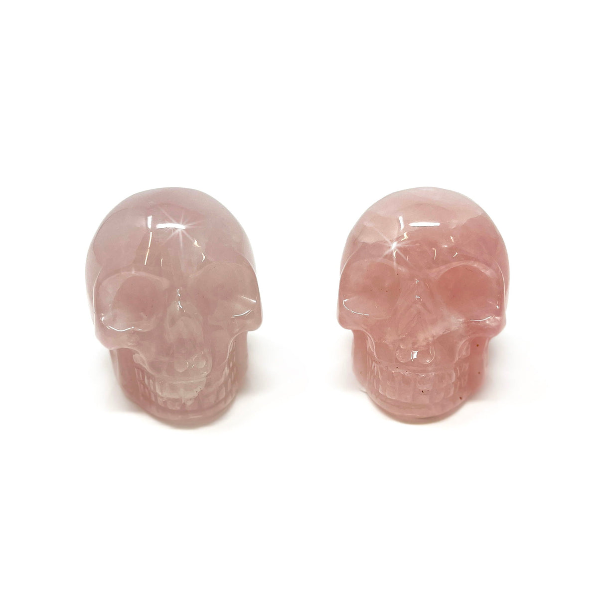 Rose Quartz Skull Carving (Sold in Singles)