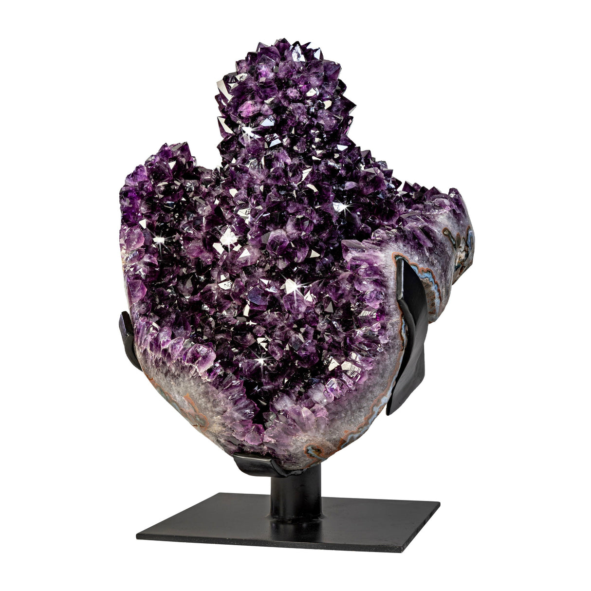 Amethyst Crystal Stalactite Specimen on Custom Fitted Stand