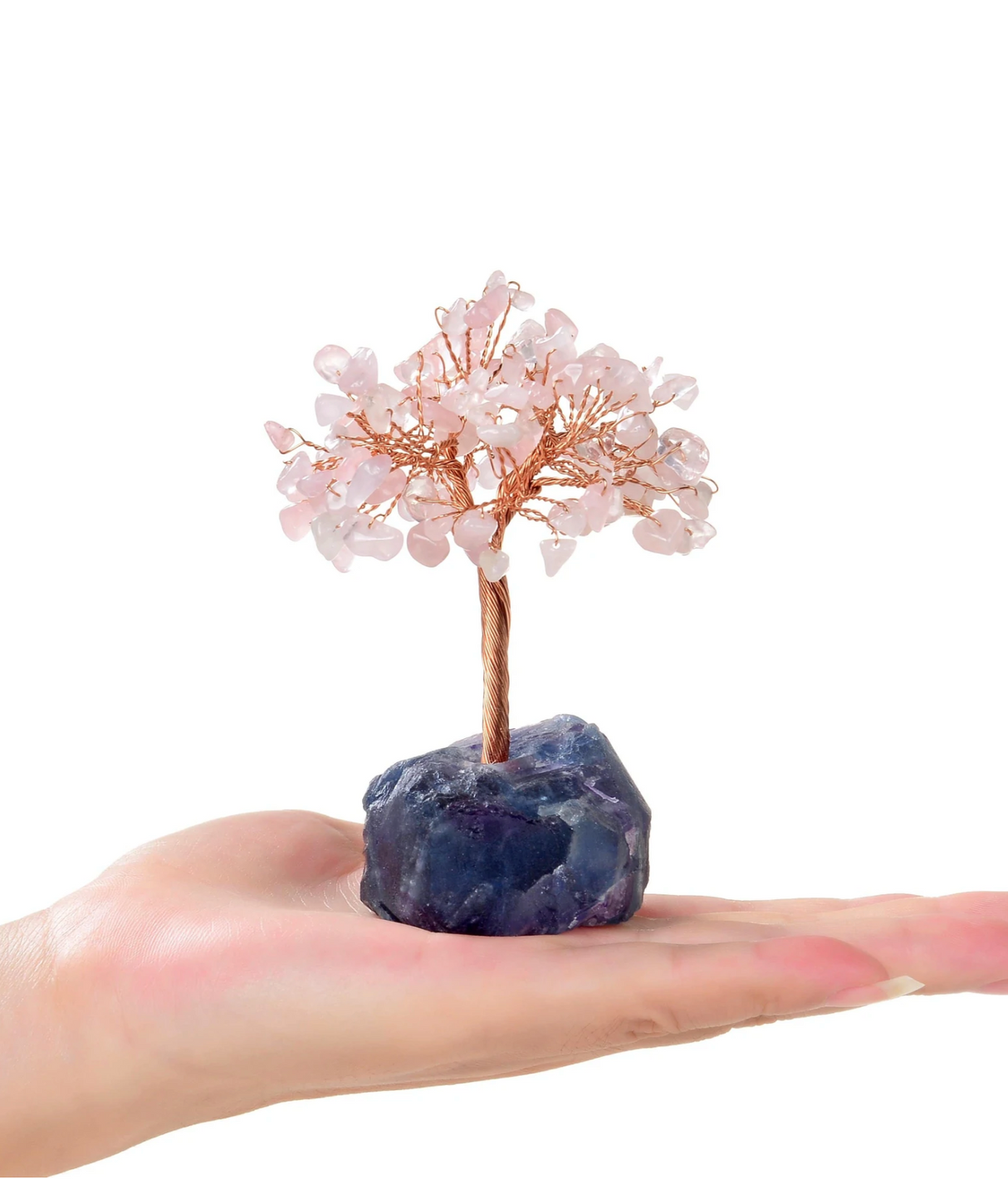 Gemstone Beaded Crystal Tree On Fluorite Base