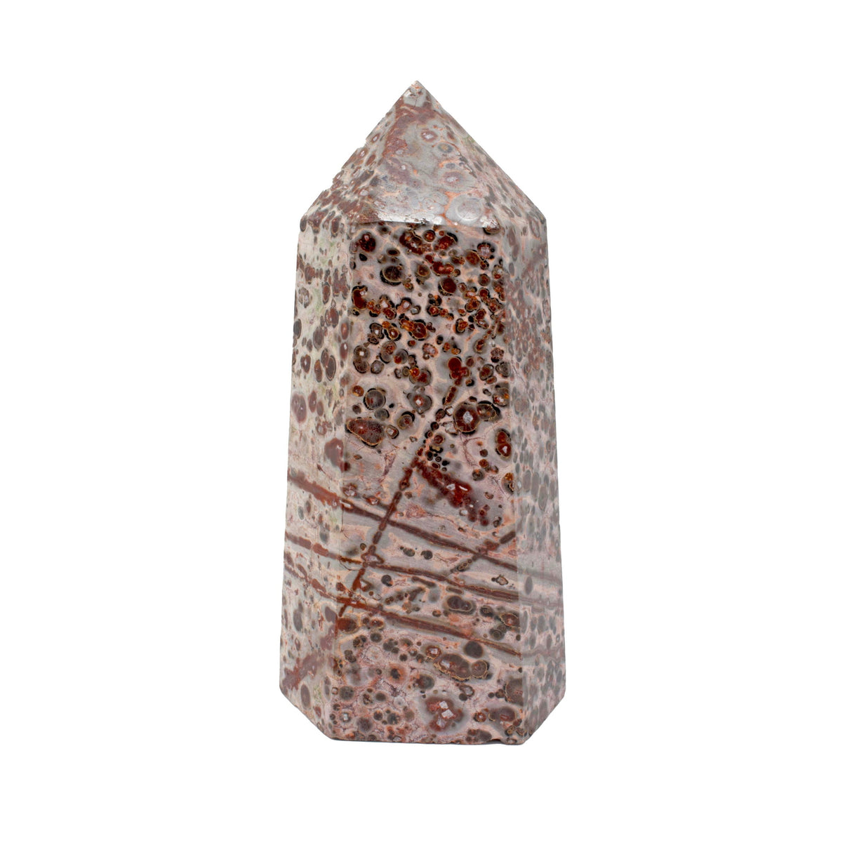 Leopard Skin Jasper Point Cut & Polished - Dusty Pink