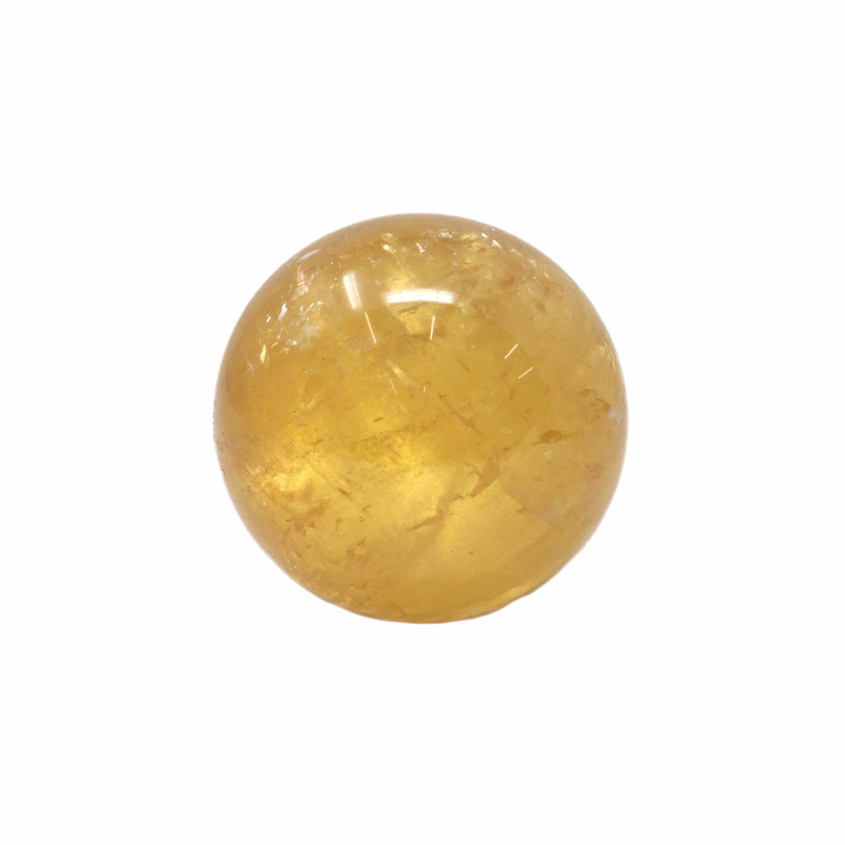 Golden Calcite Sphere on Lucite Ring Stand