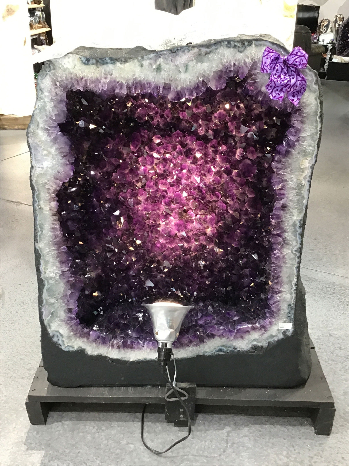Amethyst Geode Cathedral with Gem Quality Crystals and Cacoxenite Inclusions