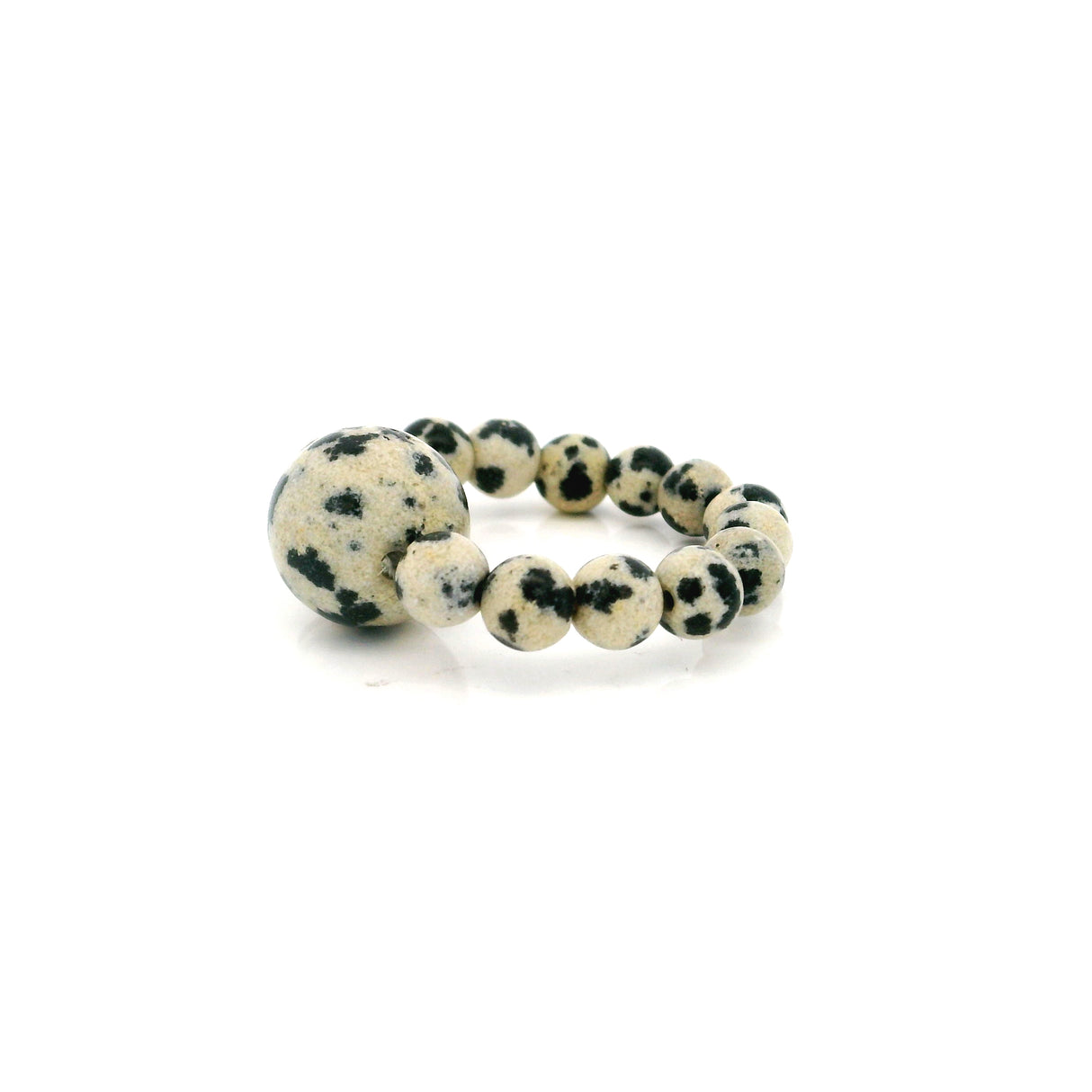 4.5mm Gemstone Beaded Ring with 10mm Round Focal