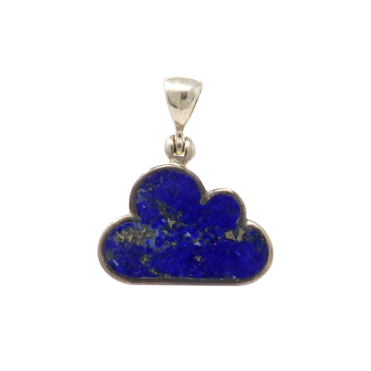 Lapis Lazuli Cloud Pendant with Silver Bezel