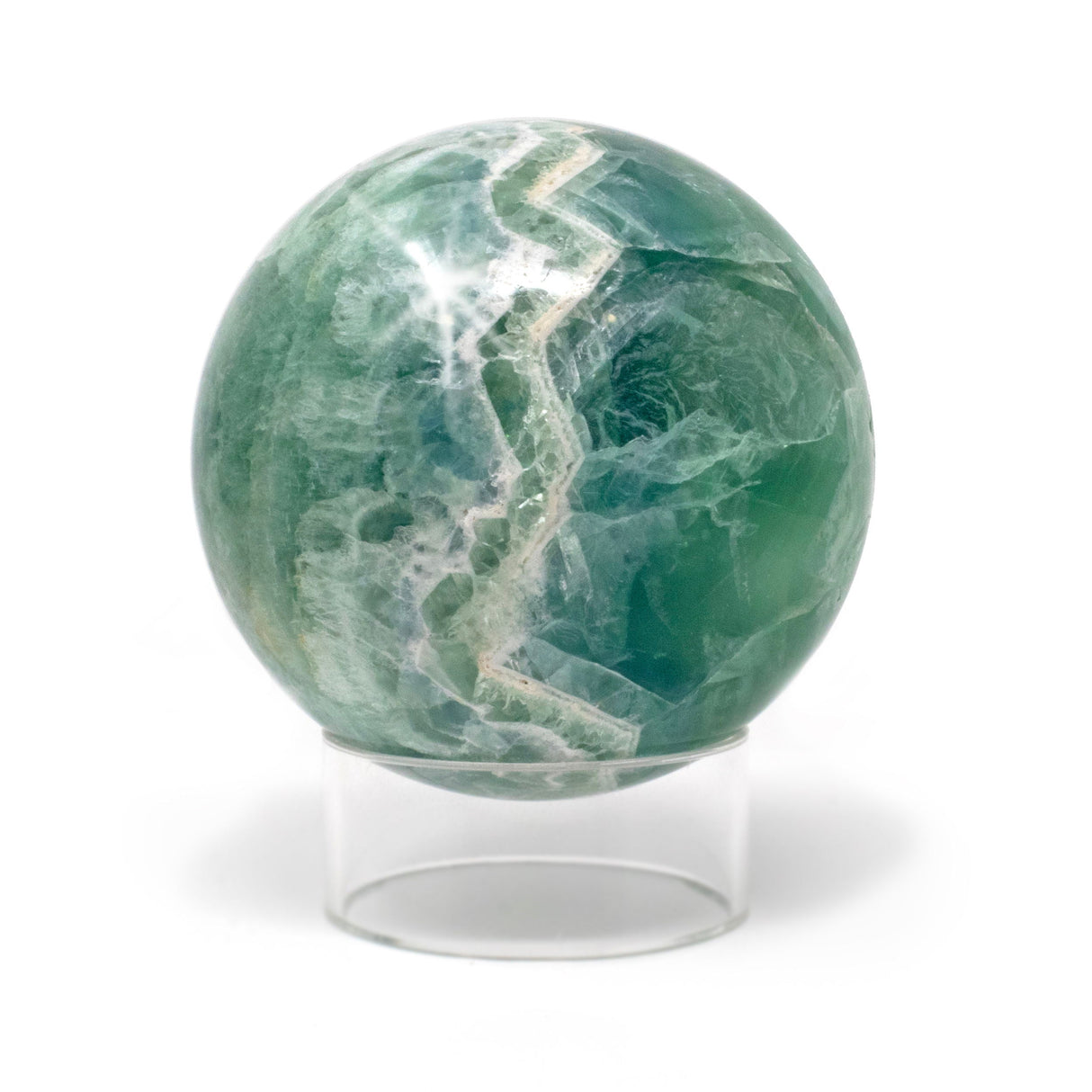 Fluorite Banded Sphere with Lucite Stand