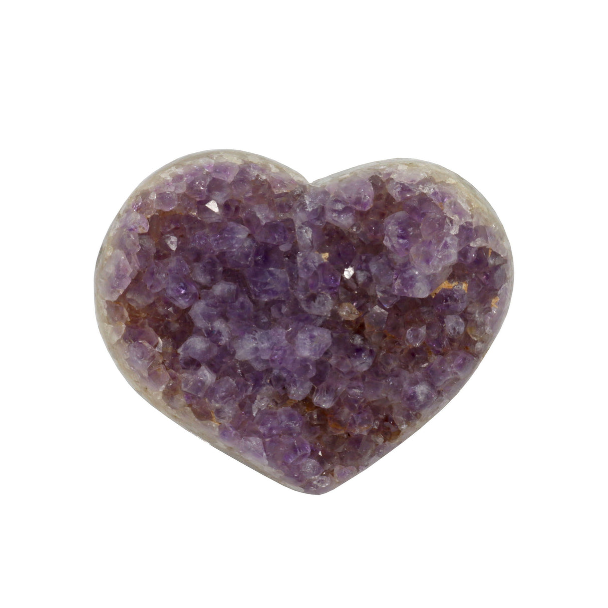 Amethyst Druze Heart - High Clarity Lavender Crystals in Lucite Stand