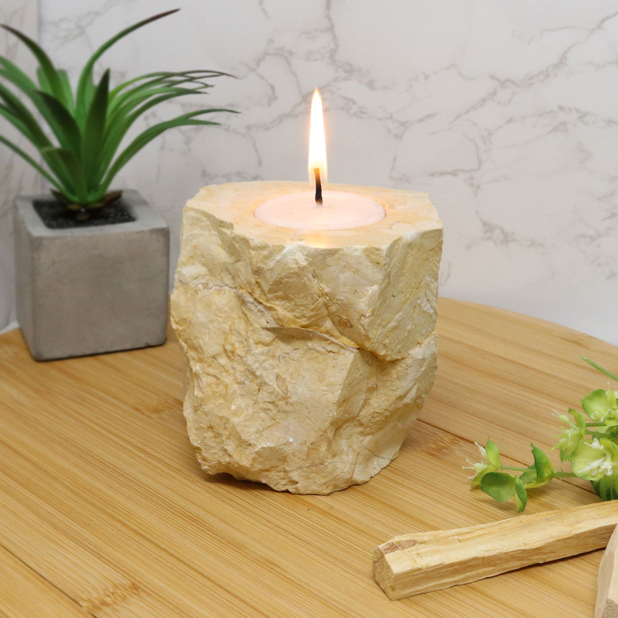 Natural Onyx Candle Holder - Medium