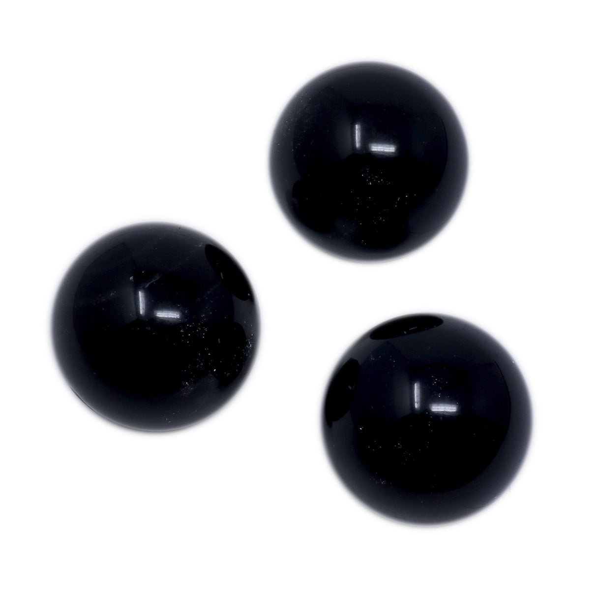 Black Obsidian Sphere 30mm Mexico (Singles) on Lucite Ring Stand