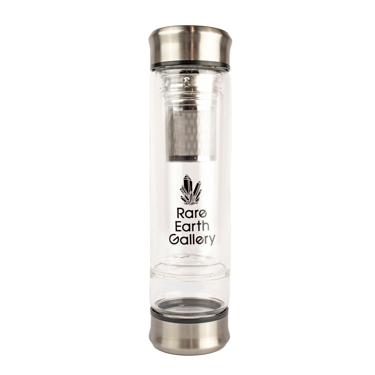 Tea Leaf Diffuser Water Bottle with Compartment for Gemstones & Neoprene Sleeve