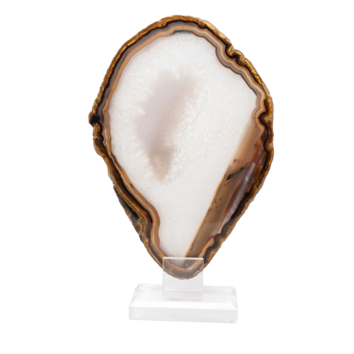 Carnelian Agate Slice on Acrylic Screw Stand - Classic Quartz Center