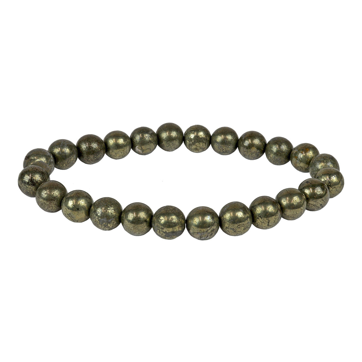 Pyrite 8mm Round Beaded Bracelet