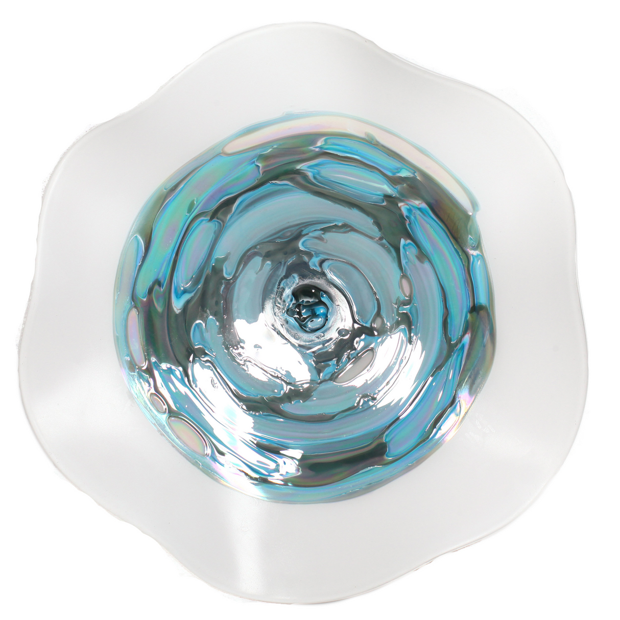 Wall Plate Large - White Iridescent