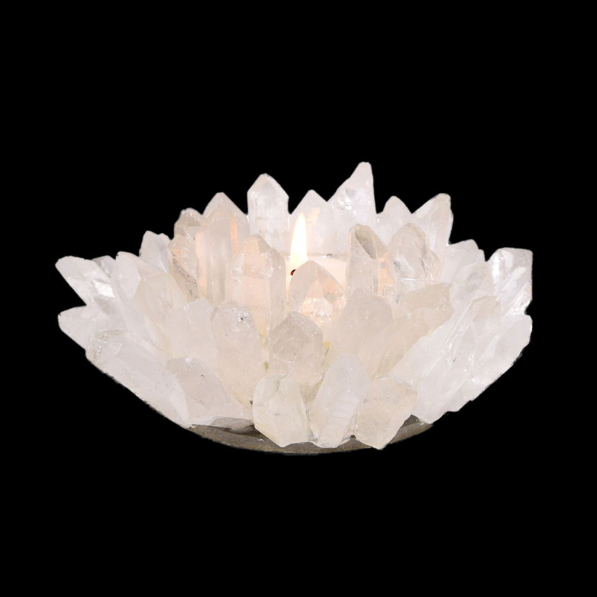 Quartz Crystal Point Candle Holder
