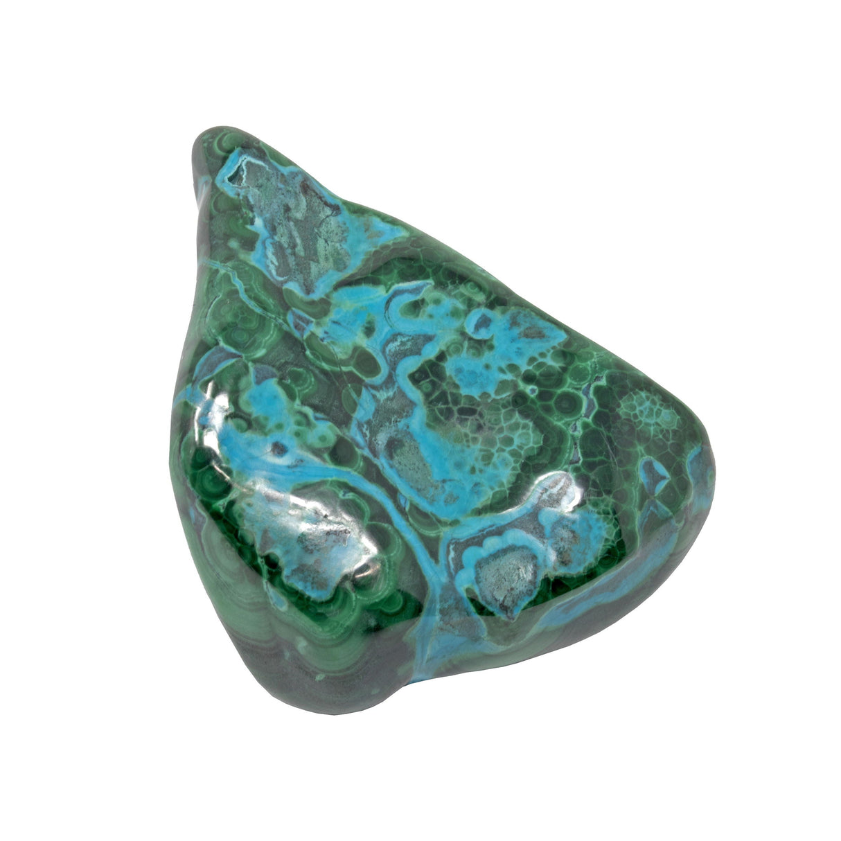 Chrysocolla Malachite Freeform Polished on Lucite Stand