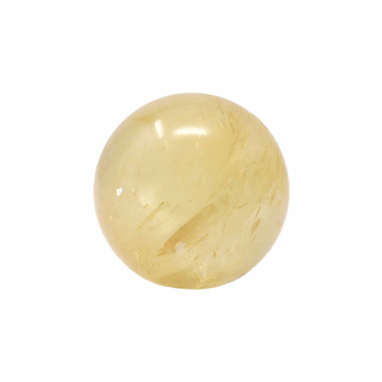 Golden Calcite Sphere on Lucite Ring Stand