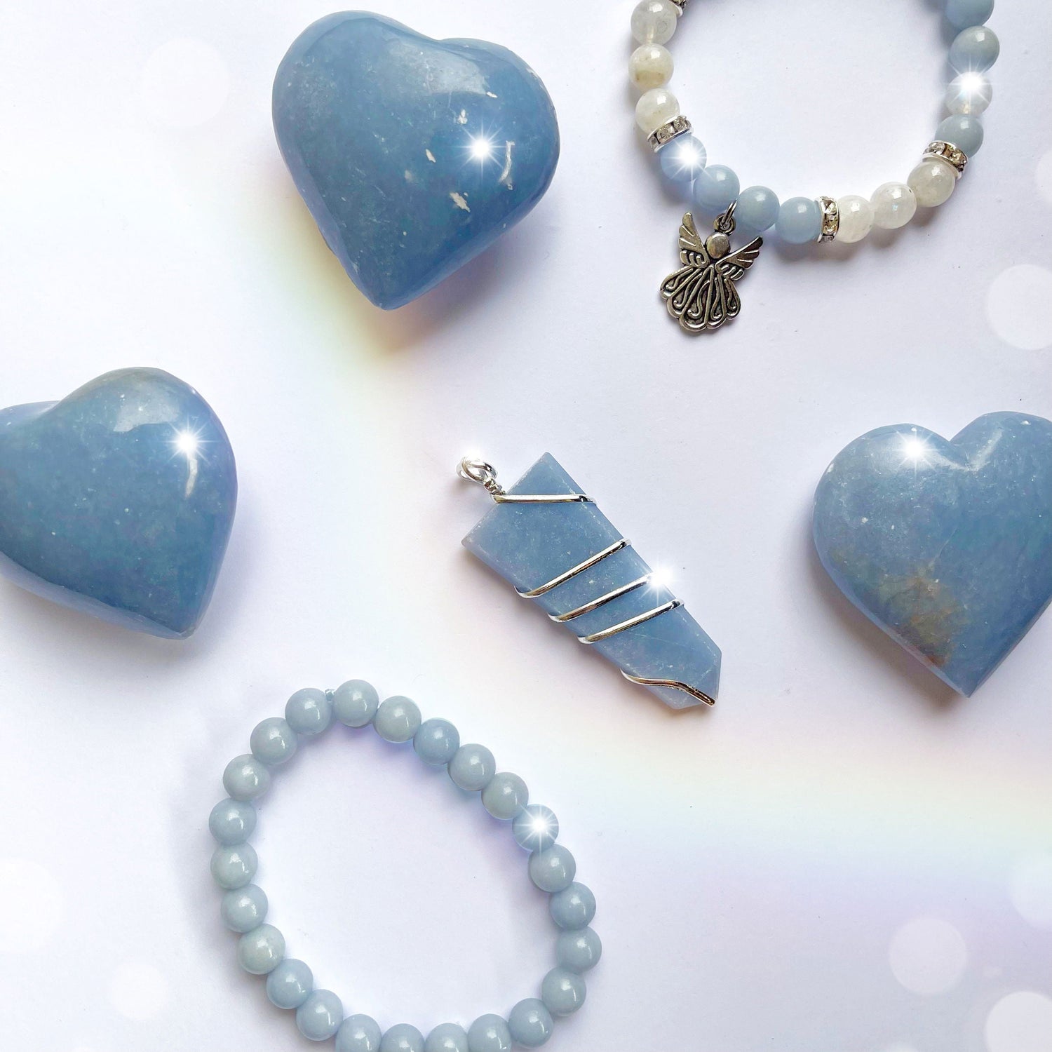 Angelite Beaded Bracelet 8mm