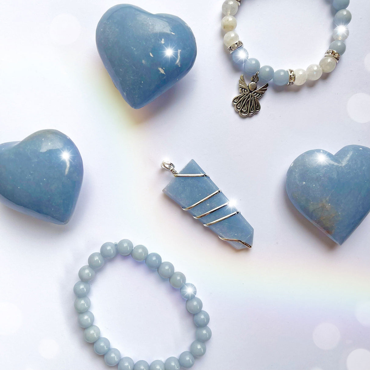 Angelite Beaded Bracelet 8mm