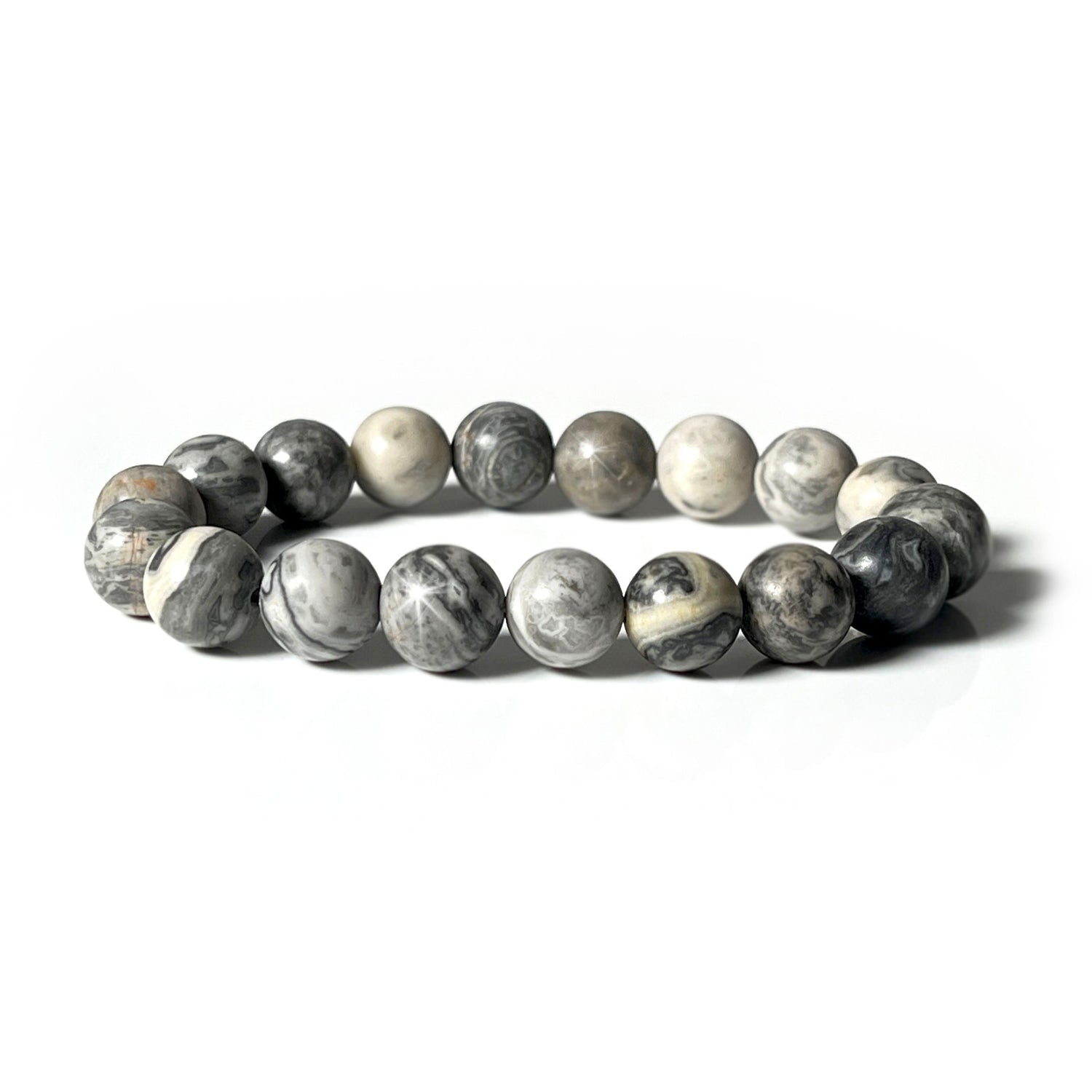 Zebra Jasper 10mm Beaded Bracelet