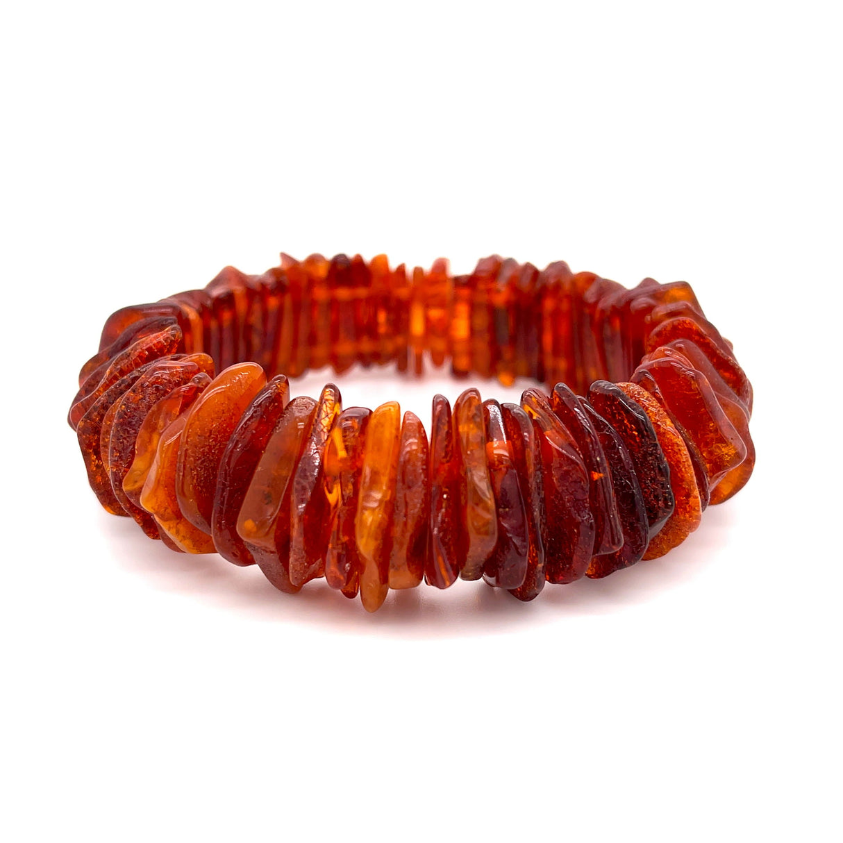 Organic Cognac Amber Beaded Bracelet