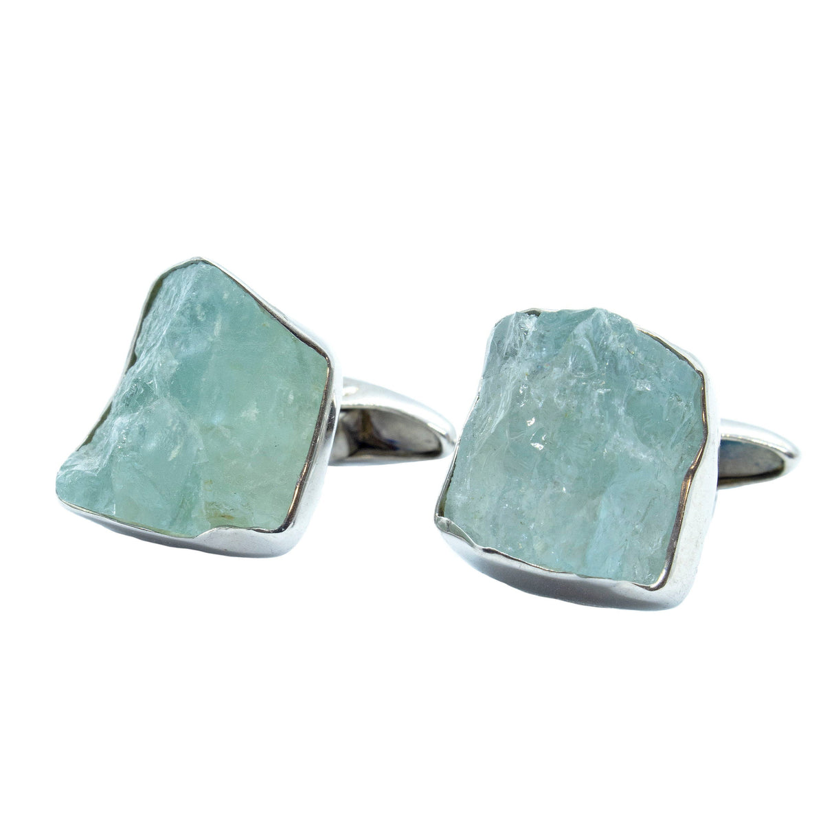 Aquamarine Cufflinks - Unpolished