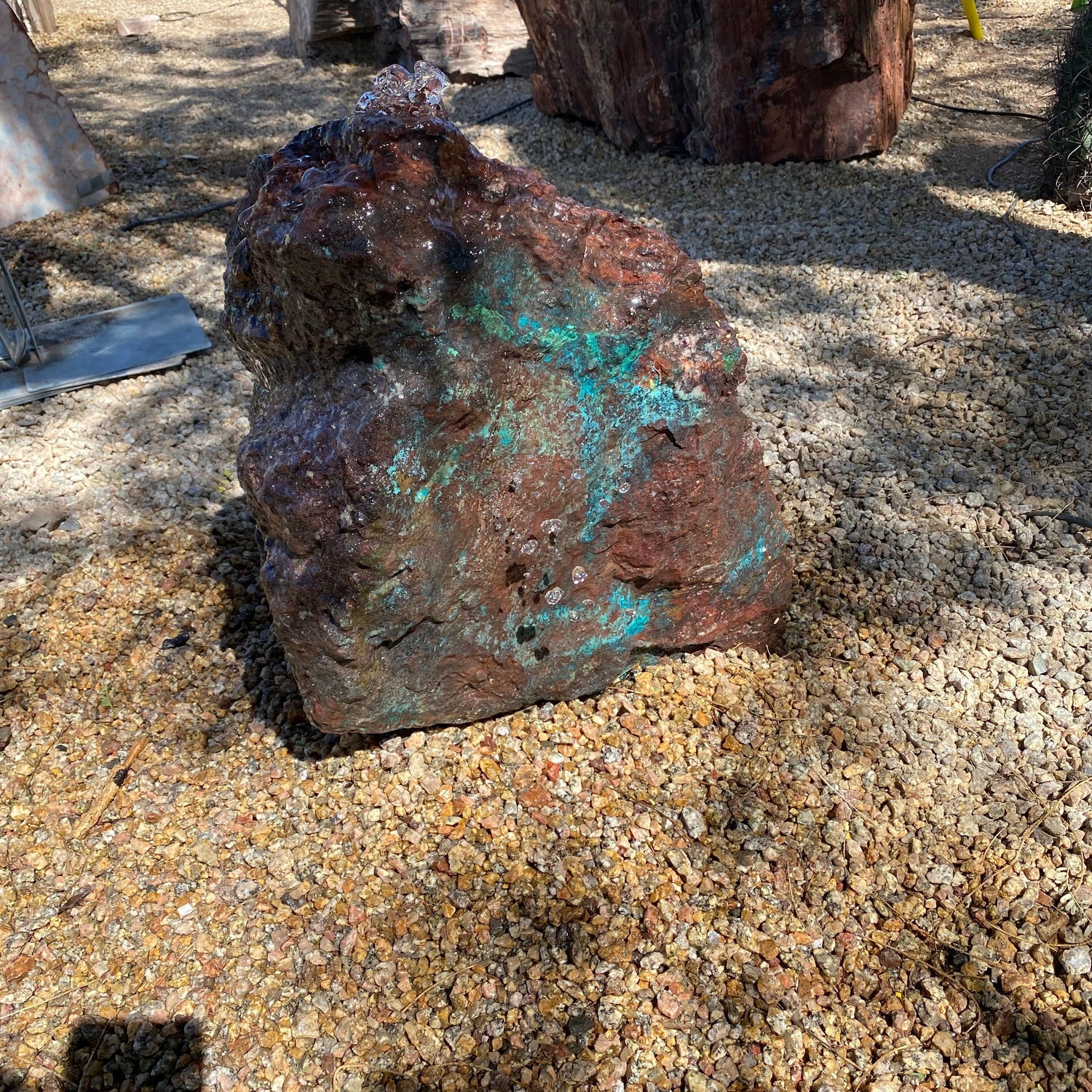 Arizona Copper Ore Fountain - Moonlight Mine Chrysocolla & Specular Hematite