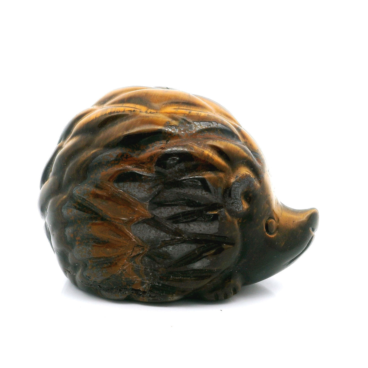 Yellow & Blue Tigers Eye Hedgehog Carving