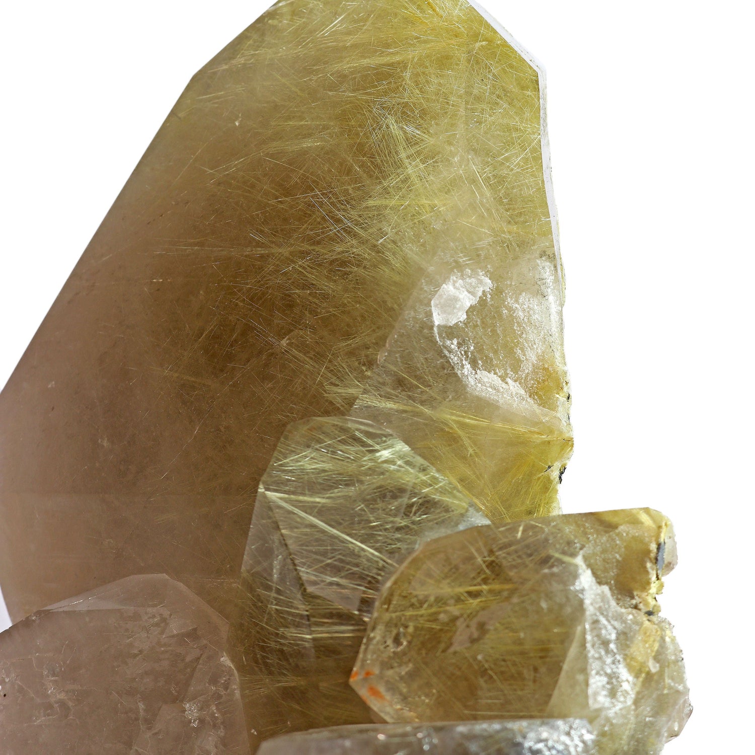 Rutile Quartz Cluster on Custom Rotating Artisan Stand